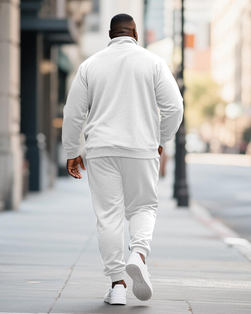 Big & Tall Solid Color Two-piece Set for big men view 10