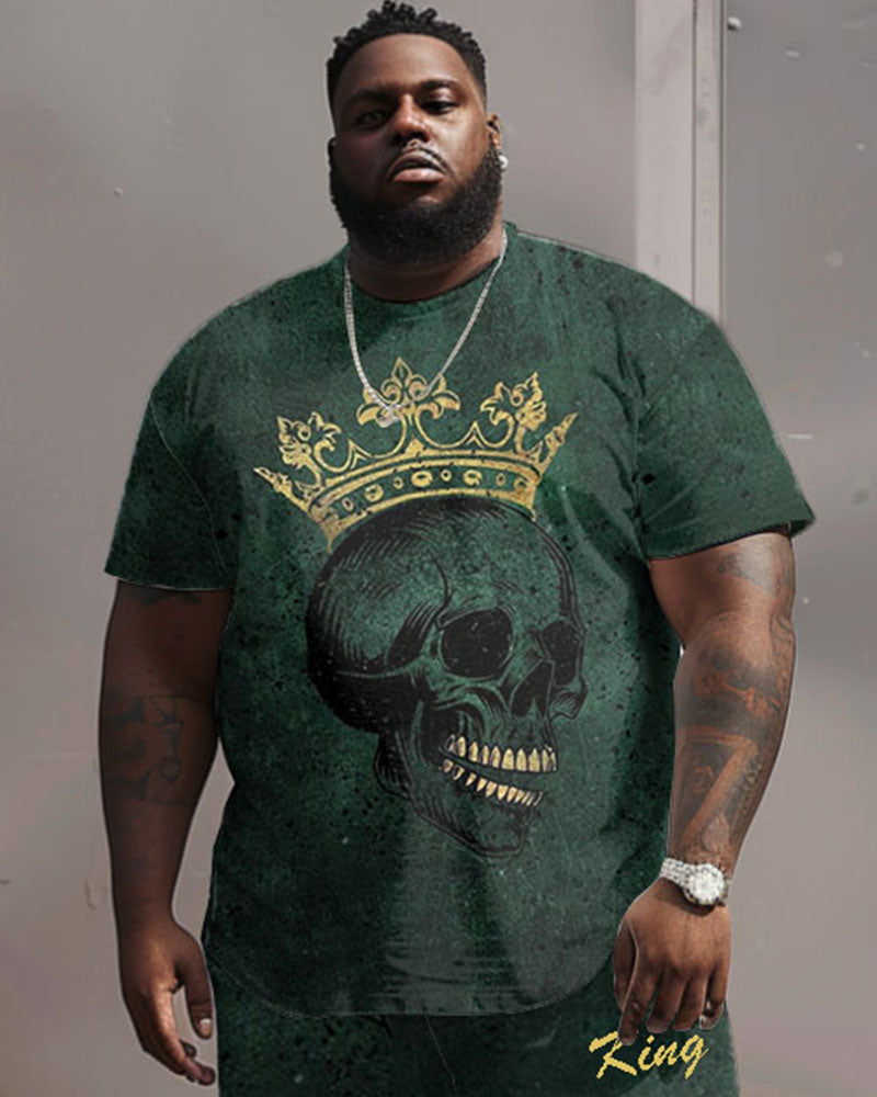 Big & Tall Graphic Streetwear T-Shirt Shorts Set for big men view 2