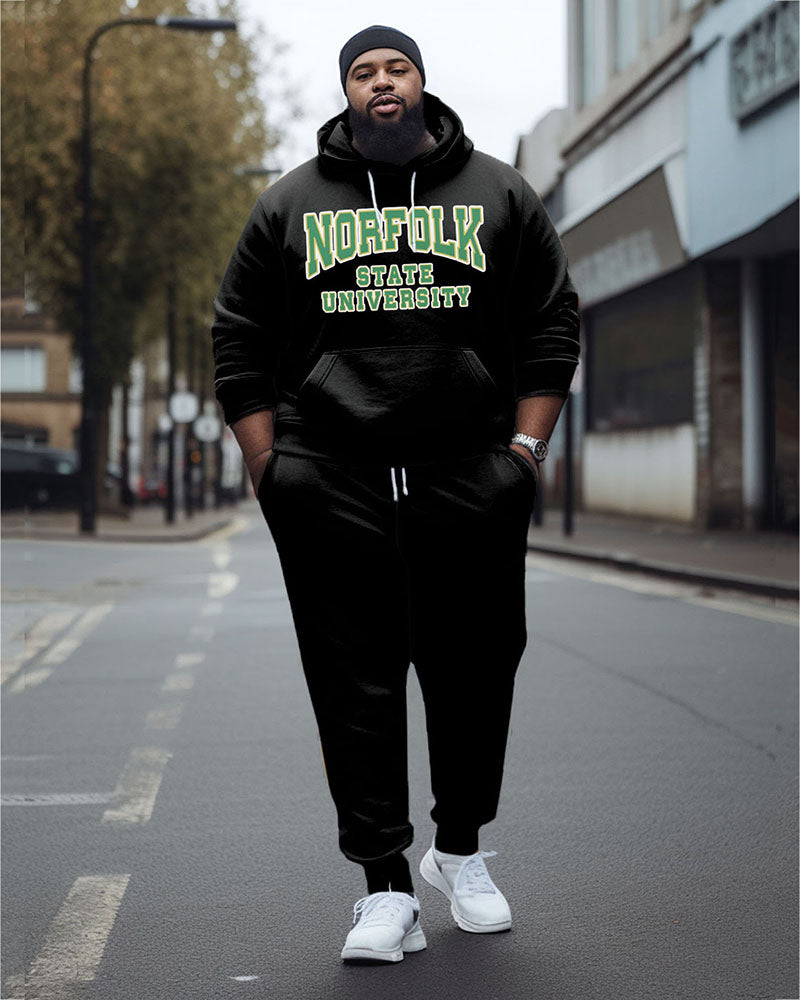 Big & Tall Graphic Athletic Hoodie Sweatpants Set for big men view 4