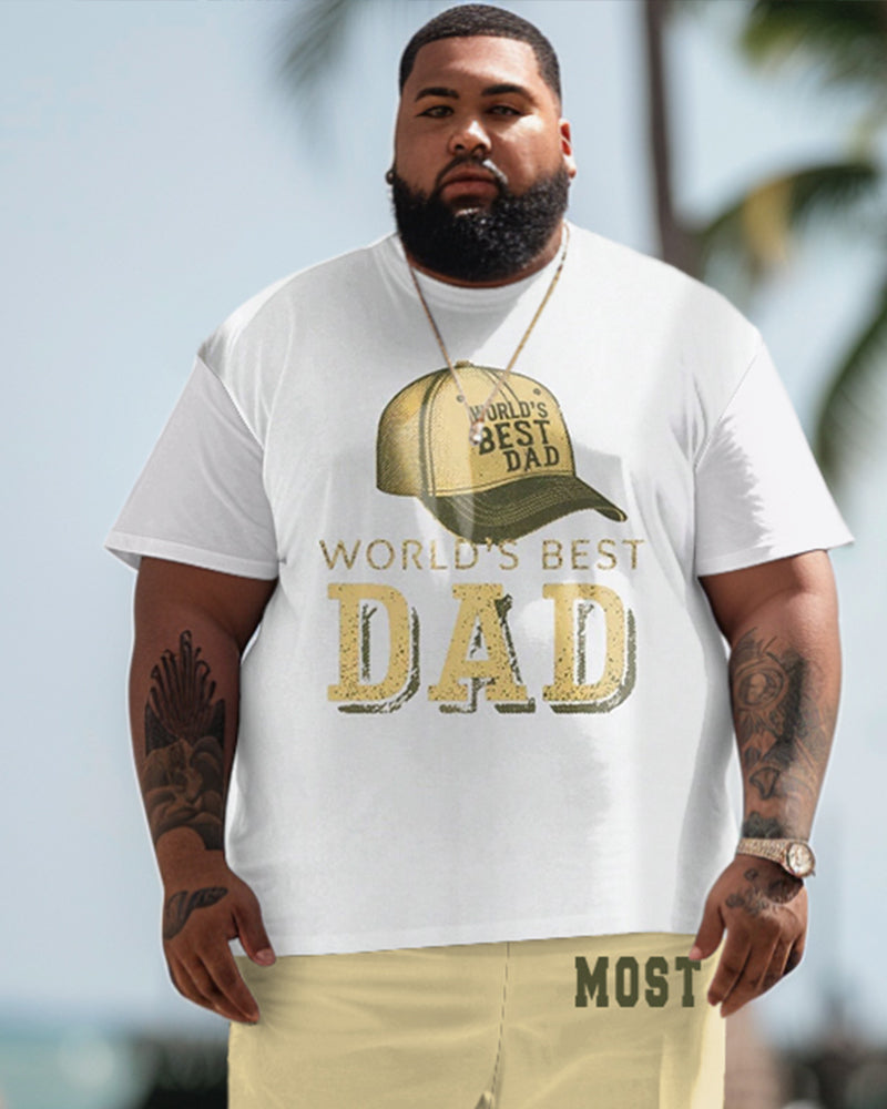 Big & Tall Graphic T-Shirt Shorts Set for big men view 2