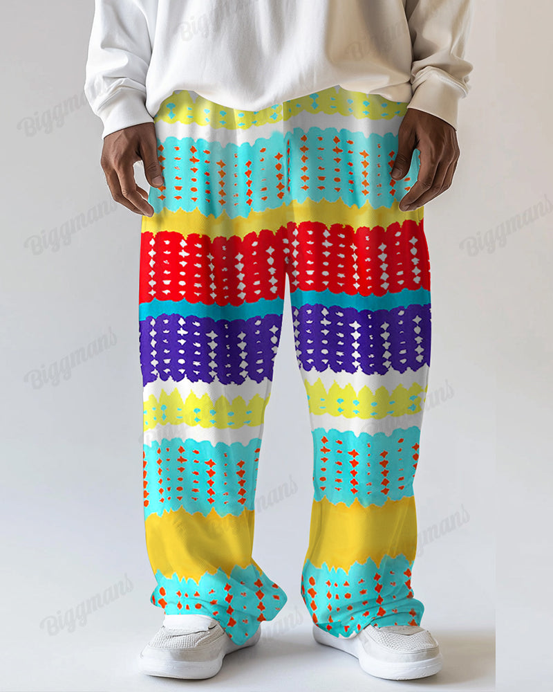 Big & Tall Geometric Graphic Pants for big men