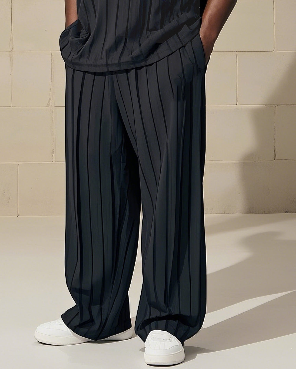 Big & Tall Patchwork Vest Pants Set for big men view 3