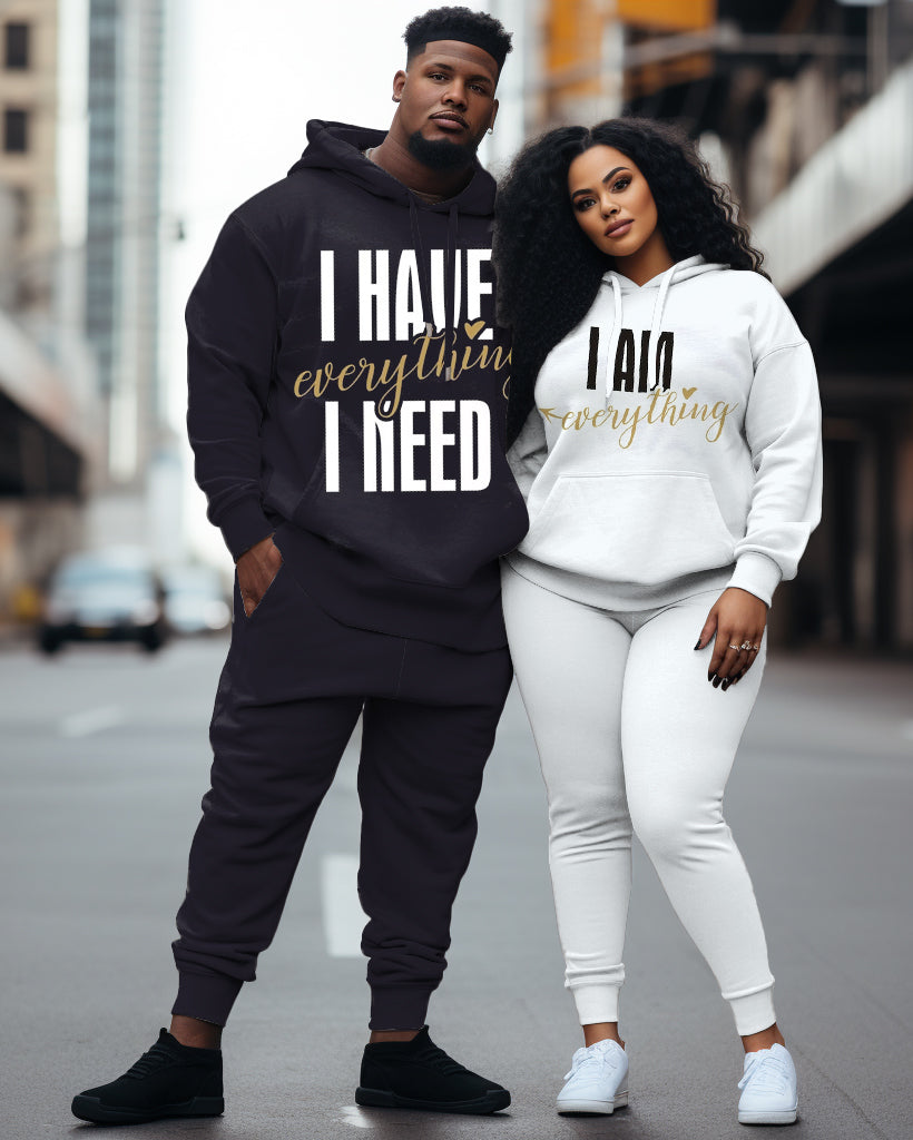 Big & Tall Graphic Streetwear Hoodie Sweatpants Set for big men view 1