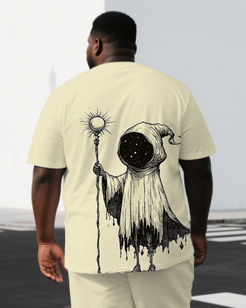 Big & Tall Graphic T-Shirt Shorts Set for big men view 2