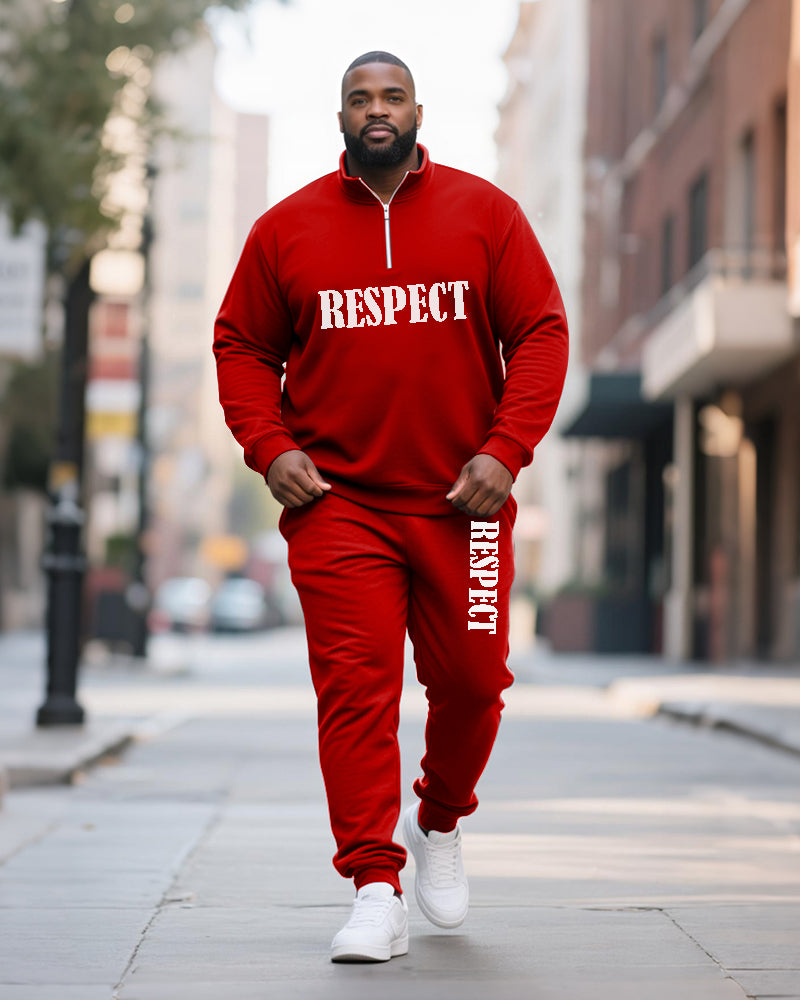 Big & Tall Solid Color Two-piece Set for big men view 4