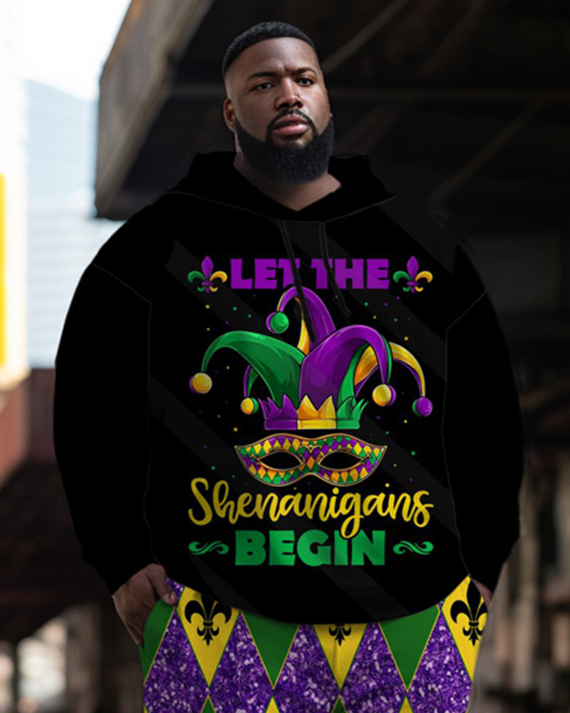 Big & Tall Graphic Athletic Hoodie Sweatpants Set for big men view 2