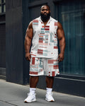 Big & Tall Colorblock T-Shirt Shorts Set for big men view 1