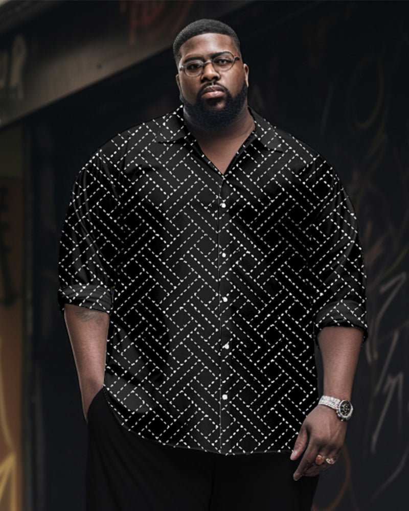 Big & Tall Geometric Two-piece Set for big men view 2