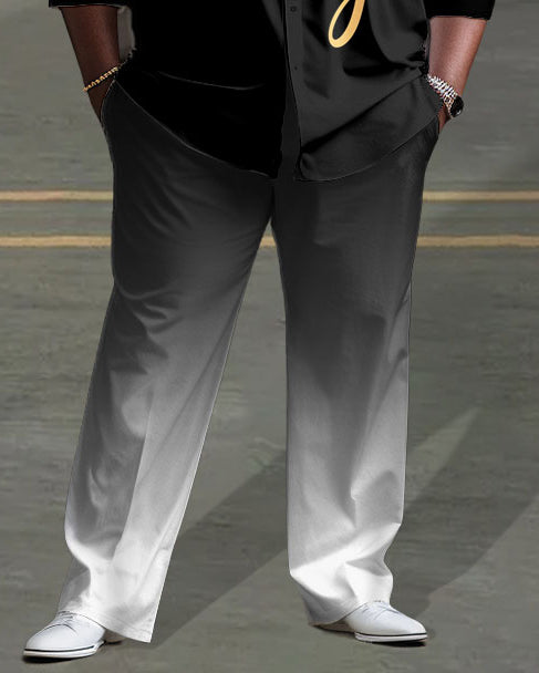 Big & Tall Gradient Graphic Shirt Pants Set for big men view 3