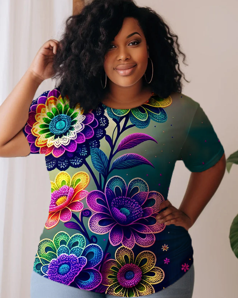 Big & Tall Graphic Floral T-Shirt for big men