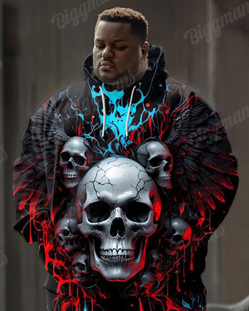 Big & Tall Graphic Streetwear Hoodie Sweatpants Set for big men view 2
