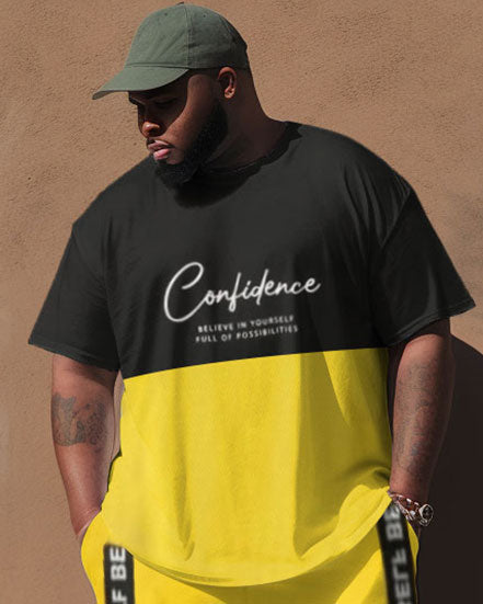 Big & Tall Colorblock Graphic Two-piece Set for big men view 2