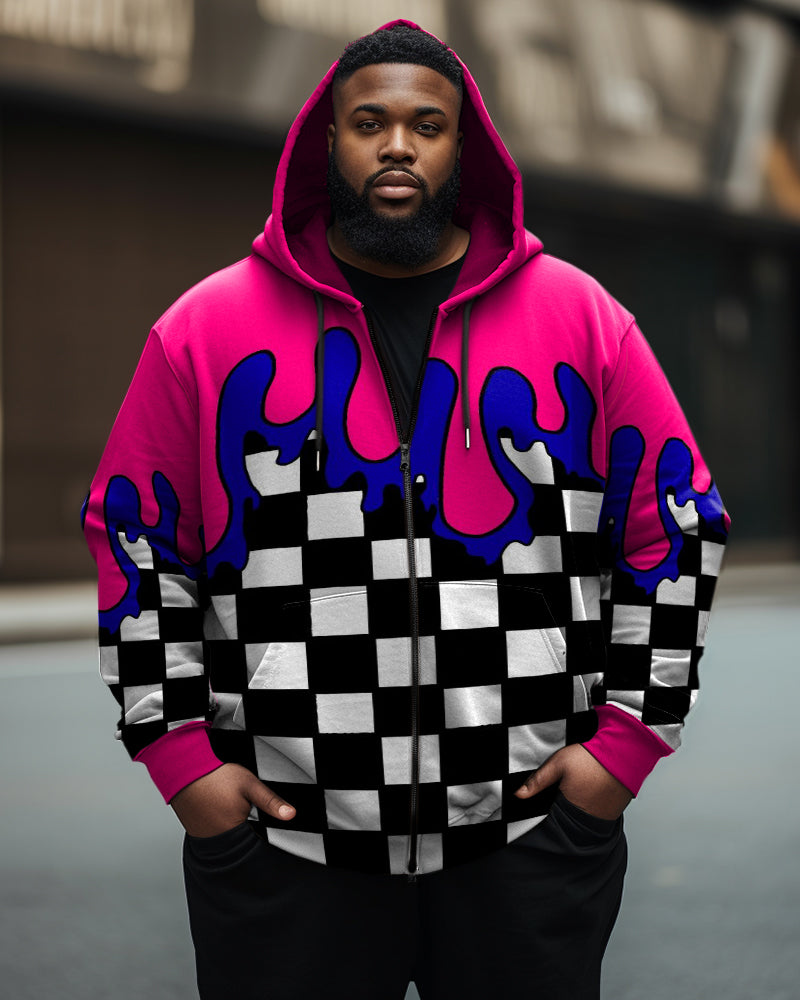 Big & Tall Graffiti Streetwear Hoodie Sweatpants Set for big men