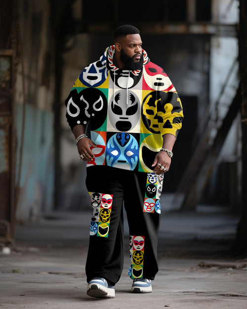 Big & Tall Graphic Streetwear Hoodie Sweatpants Set for big men view 1
