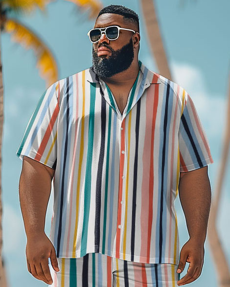 Big & Tall Hawaiian Striped Graphic Jeans for big men view 2