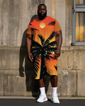 Big & Tall Hawaiian T-Shirt Shorts Set for big men view 1