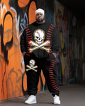 Big & Tall Skull Hoodie Sweatpants Set for big men view 1