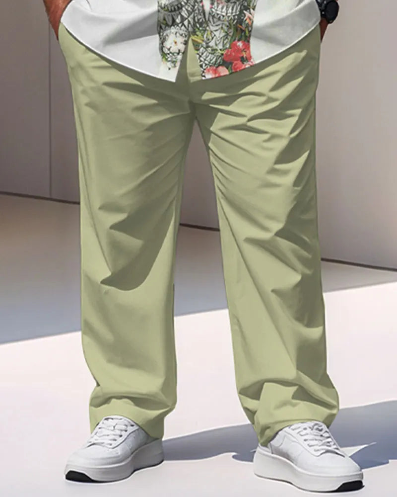 Big & Tall Geometric T-Shirt Pants Set for big men view 3