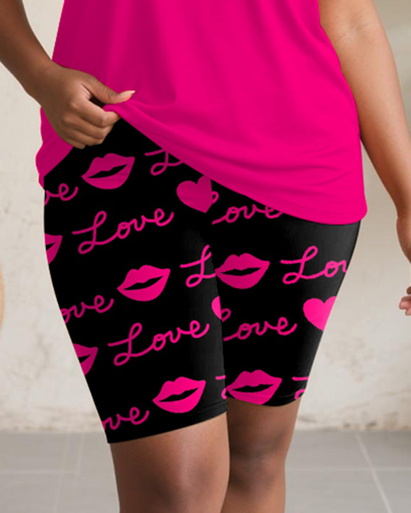 Big & Tall Red Graphic Two-piece Set for big men view 4