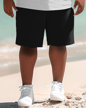Big & Tall Hawaiian Colorblock T-Shirt Shorts Set for big men view 4