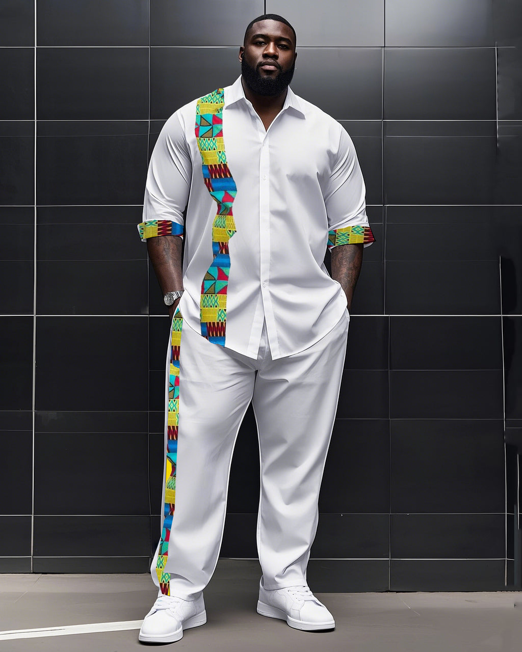 Big & Tall Graphic T-Shirt Pants Set for big men view 1