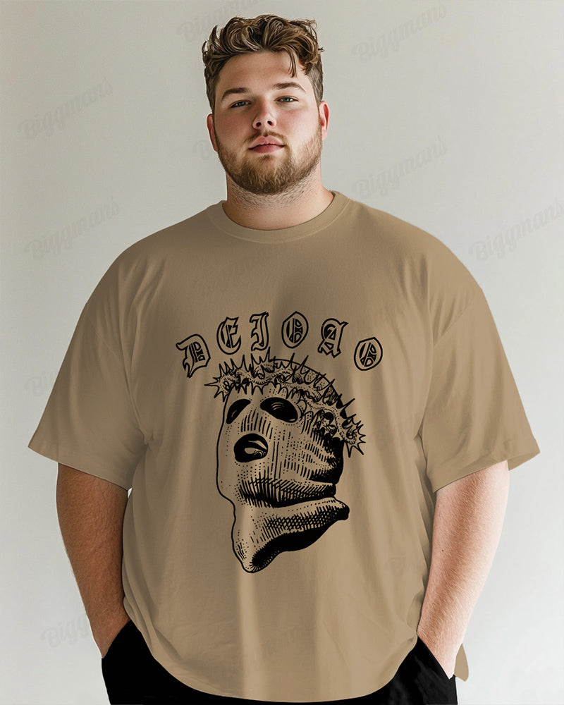 Big & Tall Solid Color Streetwear T-Shirt for big men view 1