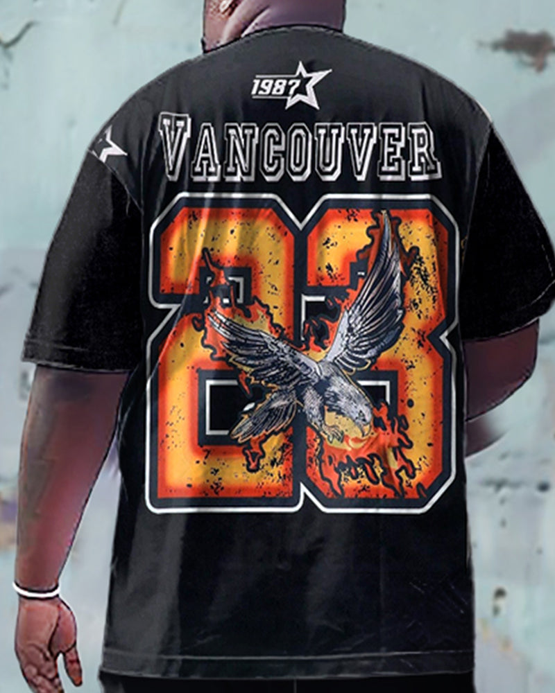 Big & Tall Graphic T-Shirt Shorts Set for big men view 5