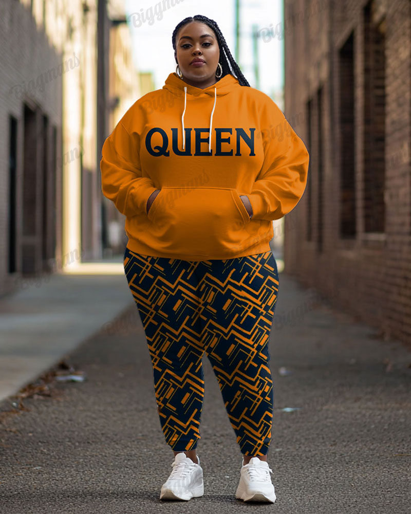 Big & Tall Colorblock Graphic Hoodie Sweatpants Set for big men view 1