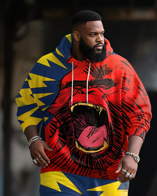 Big & Tall Graphic Graffiti Hoodie Sweatpants Set for big men view 2