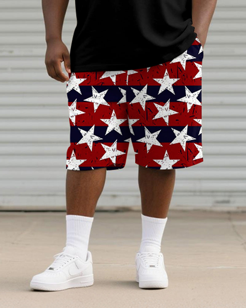 Big & Tall Graphic T-Shirt Shorts Set for big men view 3