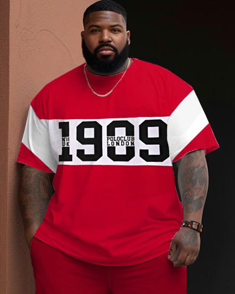 Big & Tall Colorblock Graffiti Two-piece Set for big men view 2