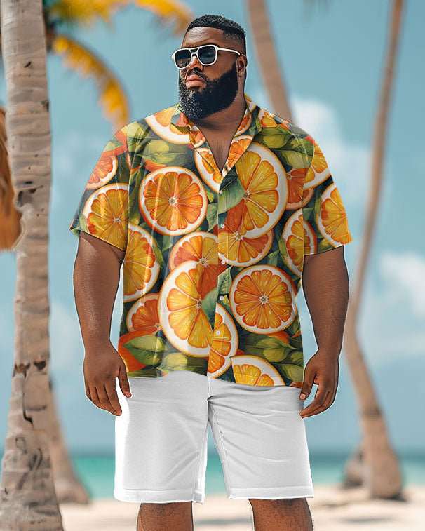 Big & Tall Orange Hawaiian Graphic Jeans for big men view 1