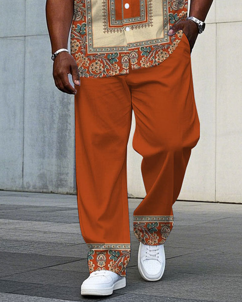 Big & Tall Business Casual T-Shirt Pants Set for big men view 3