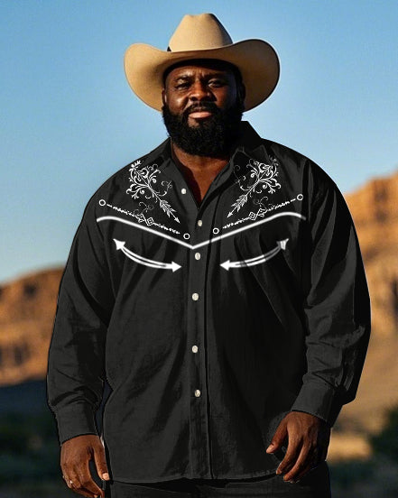 Big & Tall Western T-Shirt Pants Set for big men view 2