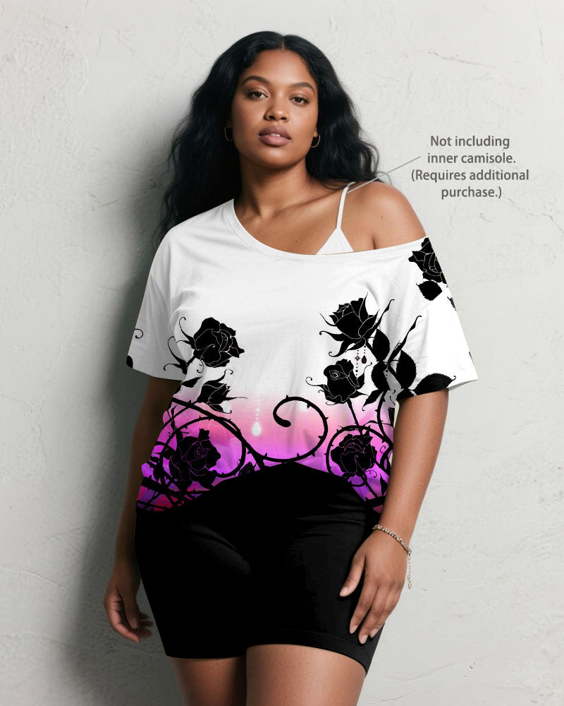 Big & Tall Gradient Graphic Vintage Two-piece Set for big men view 2