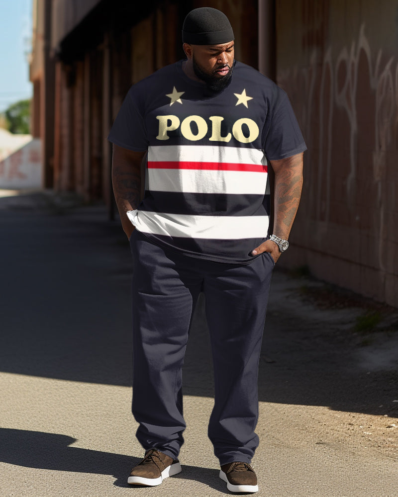 Big & Tall Athletic T-Shirt Pants Set for big men view 1