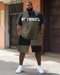Big & Tall Graphic T-Shirt Shorts Set for big men view 1