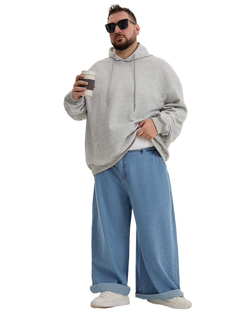 Big & Tall Solid Color Hoodie for big men view 6