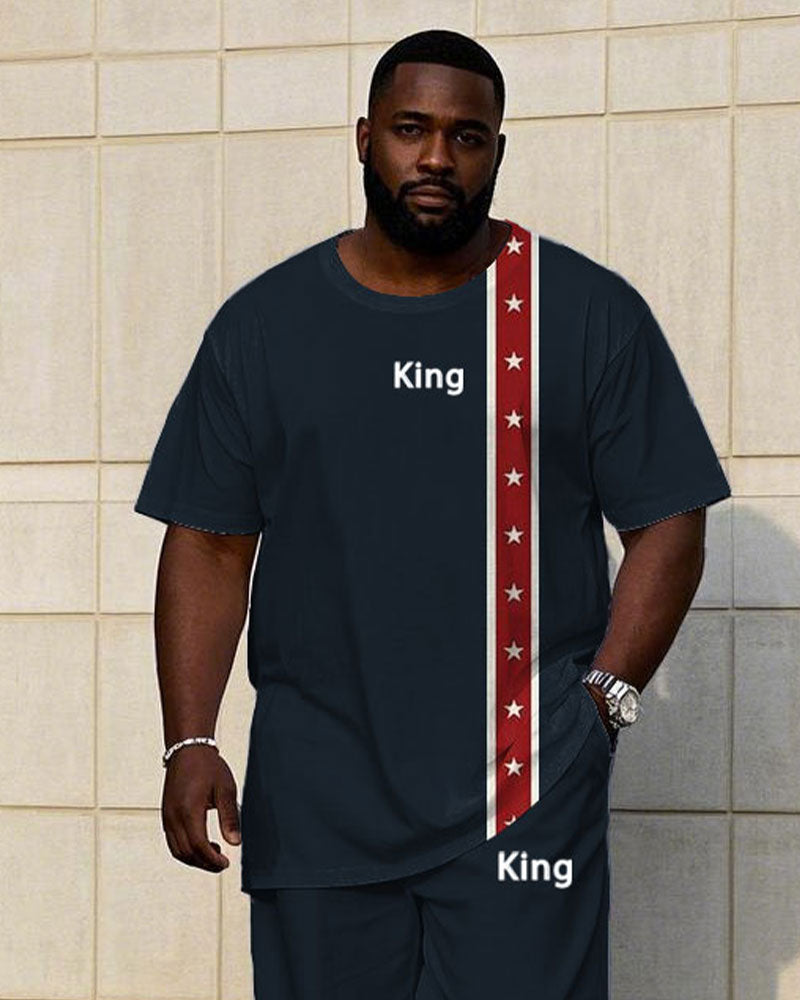 Big & Tall Graphic T-Shirt Pants Set for big men view 2