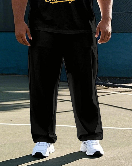 Big & Tall Streetwear T-Shirt Pants Set for big men view 3