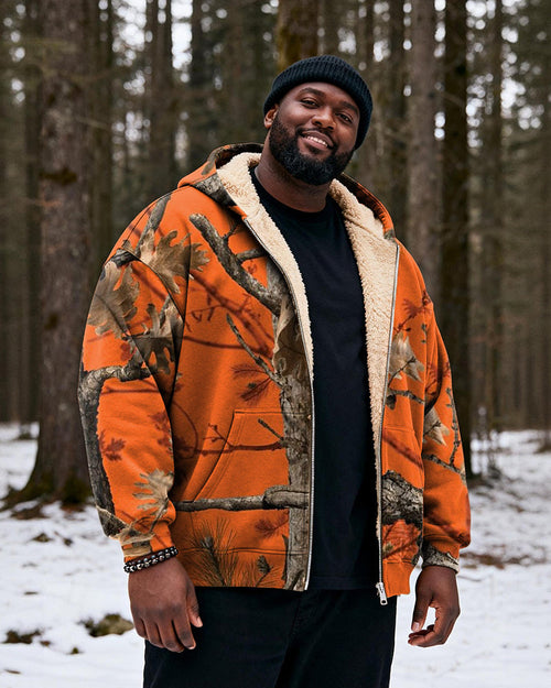 Big & Tall Orange Graphic Hoodie for big men view 2