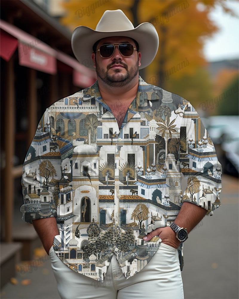Big & Tall Streetwear Long Sleeve Shirt for big men view 2