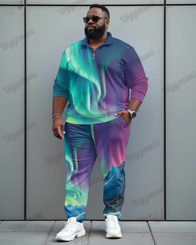 Big & Tall Streetwear Polo Pants Set for big men view 5
