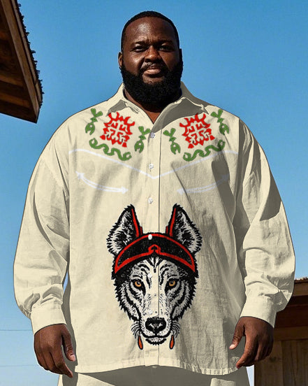 Big & Tall Western T-Shirt Pants Set for big men view 2