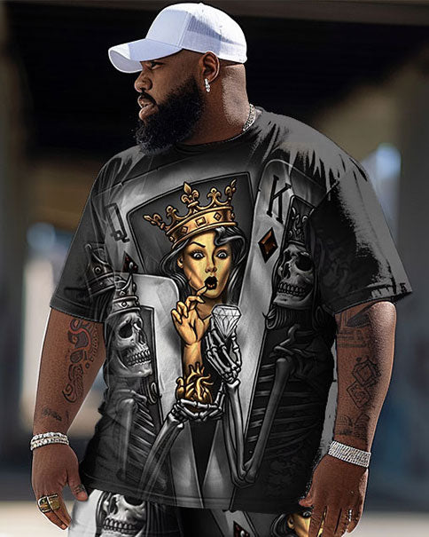 Big & Tall Streetwear Skull Two-piece Set for big men view 2