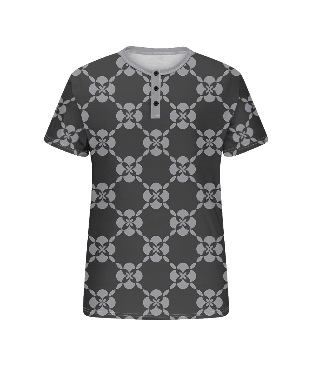 Big & Tall Black Gray Geometric T-Shirt for big men view 4