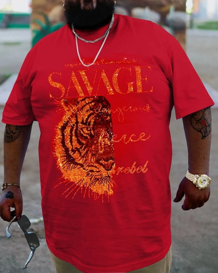 Big & Tall Red Streetwear T-Shirt for big men view 1