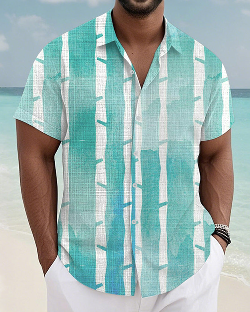 Big & Tall Green Hawaiian Graphic Short Sleeve Shirt for big men view 1