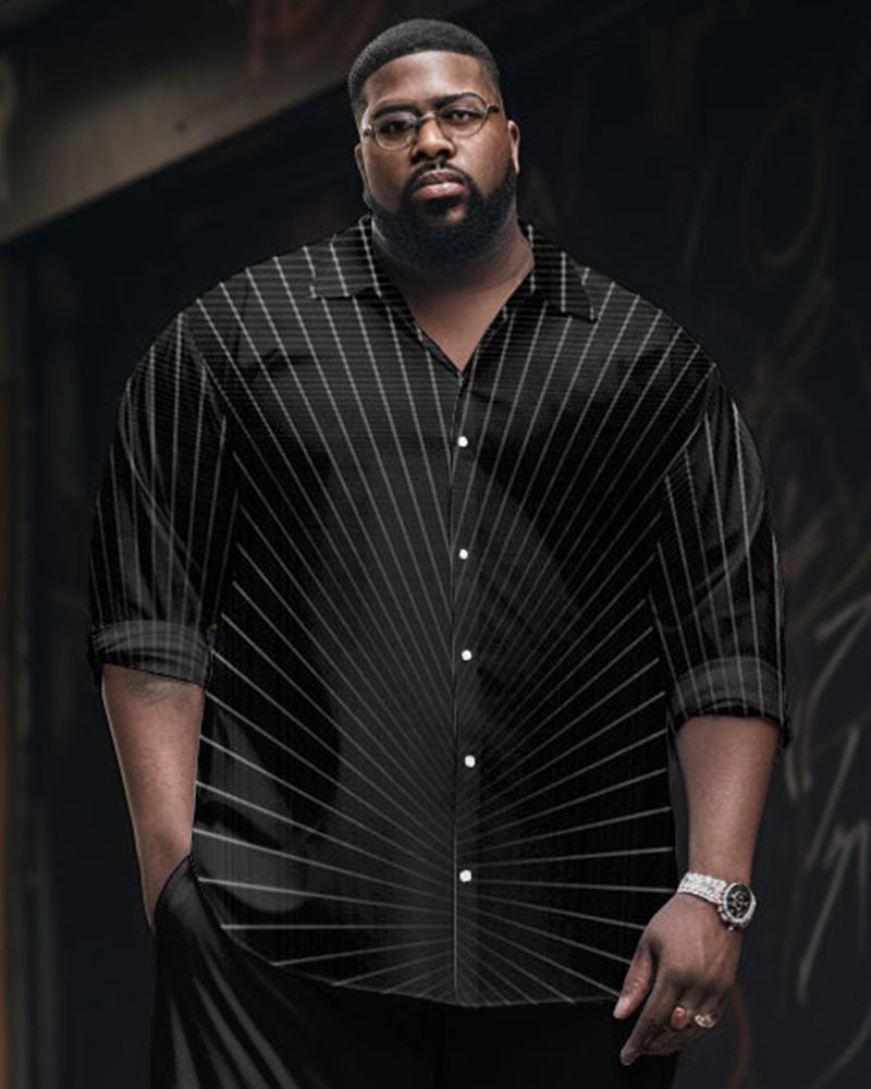 Big & Tall Business Casual T-Shirt Pants Set for big men view 2