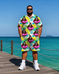 Big & Tall Hawaiian T-Shirt Shorts Set for big men view 1